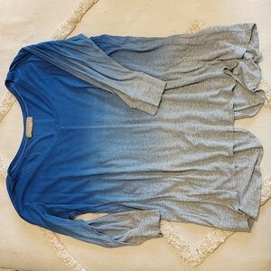 Language blue gray ombre Top